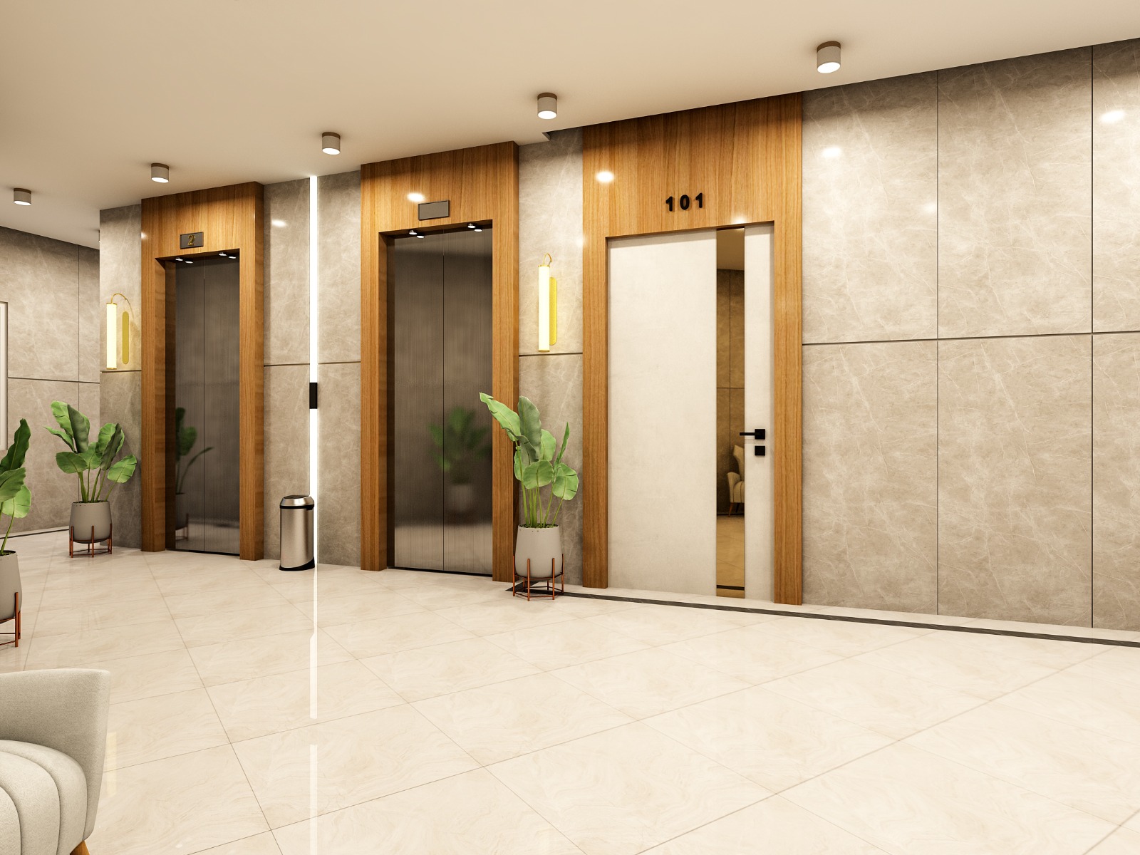 Studio Flat Common Lobby